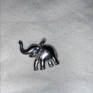 Sterling silver w/pave elephant pendant